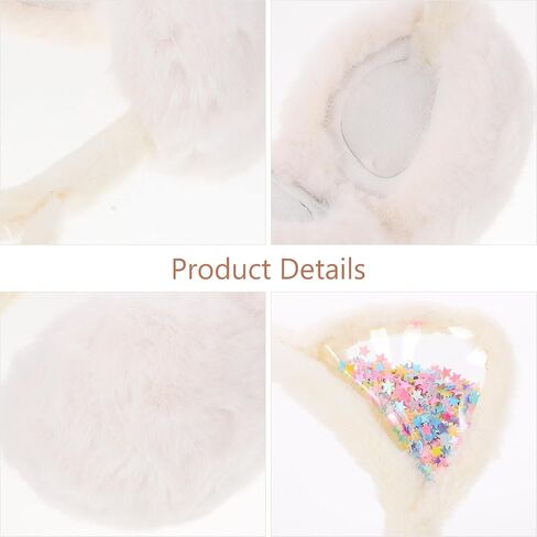 Lurrose Cute Cat Plush Ear Warmers Foldable Winter Earmuffs Soft Fleece Ear Covers for Boys and Outdoor Cold Weather Protection in Kuwait