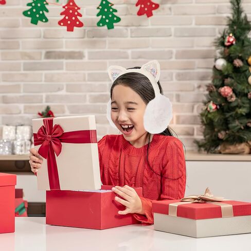 KALLORY Cute Cat Ear Plush Earmuffs Winter Ear Warmers Foldable Soft for Boys Cold Weather Outdoor Protection in Kuwait