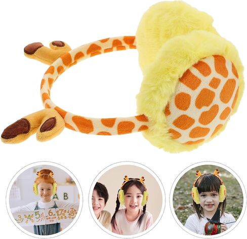 Toyvian Winter Earmuffs Soft Plush Ear Warmer Headband with Giraffe Ears Adjustable Cold Weather Protection for Boys in Kuwait