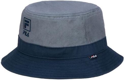 Fila Unisex Two Tone Cotton Twill Bucket Hat (Stone Gray/Navy) in Kuwait