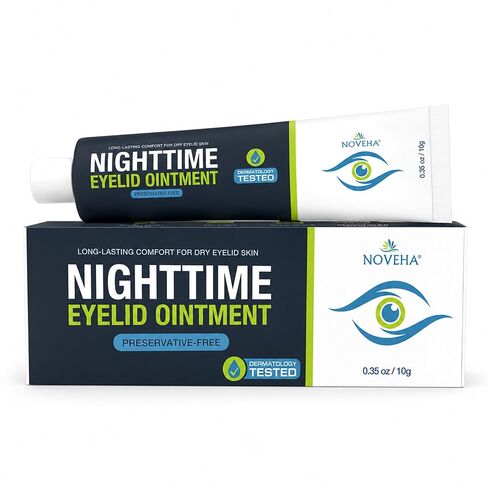 NOVEHA NIGHTTIME Eyelid Ointment Night Gel For Dry Eye Relief | Long Lasting Moisturizer Preservative Free | Moisturizing Cream for Night, External Use Only | 0.35 Oz / 10 gr in Kuwait