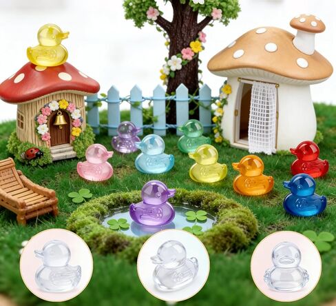 200PCS Mini Resin Small Ducks to Hide Miniature Tiny Little Plastic Ducks for Hiding Resin Duck Bulk Pack for Micro Garden Aquarium DIY Craft Office Desk Decor Vase Filler Gifts Party Favors in Kuwait