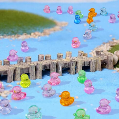 200PCS Mini Resin Small Ducks to Hide Miniature Tiny Little Plastic Ducks for Hiding Resin Duck Bulk Pack for Micro Garden Aquarium DIY Craft Office Desk Decor Vase Filler Gifts Party Favors in Kuwait