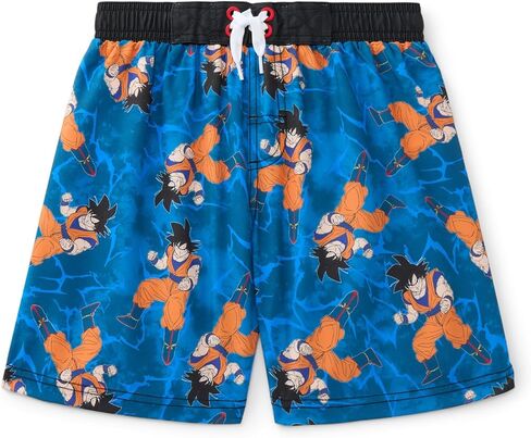 Dragon Ball Z Boys Bathing Suit All Over Print Swim Trunks Energy Blue Son Goku (US, Numeric, 10, 12, Regular) in Saudi Arabia