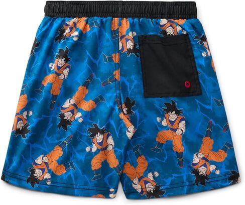 Dragon Ball Z Boys Bathing Suit All Over Print Swim Trunks Energy Blue Son Goku (US, Numeric, 10, 12, Regular) in Saudi Arabia