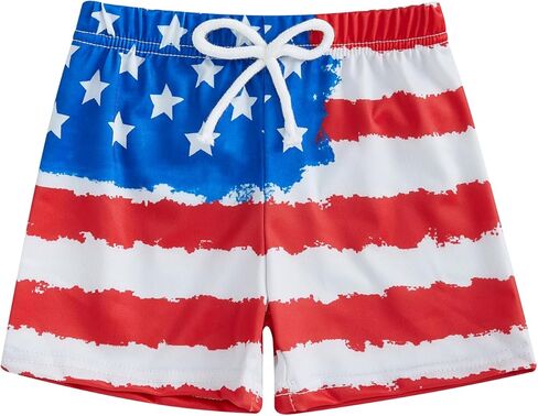 Boys American Flag Swim Trunks​​ Baby Boy July 4th Outfit Board Shorts Kids Independence Day Swimsuit Beachwear in Saudi Arabia