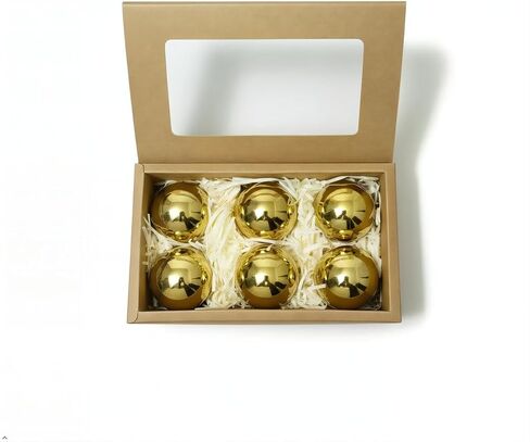 6 Pack 2.4 Inch(6cm) 304 Stainless Steel Gazing Ball,Hanging Ornaments for Christmas Tree, Wedding, Home, Party,Commercial Decor, Gold in Kuwait