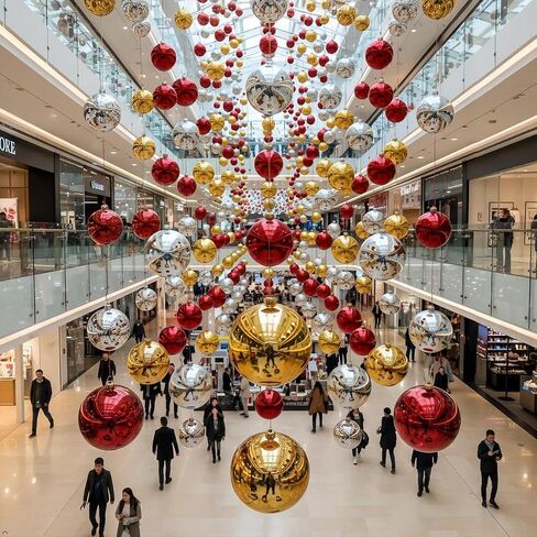 6 Pack 2.4 Inch(6cm) 304 Stainless Steel Gazing Ball,Hanging Ornaments for Christmas Tree, Wedding, Home, Party,Commercial Decor, Gold in Kuwait