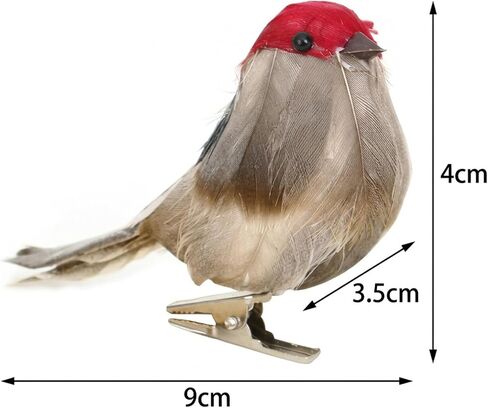 12 Pack Clip-on Artificial Feather Birds - Realistic Fake Sparrow Ornaments for Christmas Tree Wreath Yard Patio Garden Home Decor in Saudi Arabia