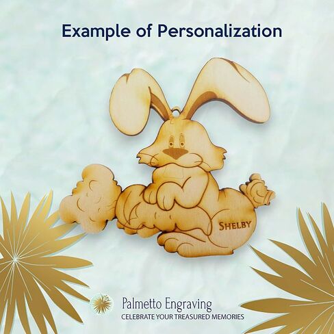 Personalized Easter Bunny Ornaments, Easter Tree Decorations and Ornaments, Handmade in The USA in Kuwait