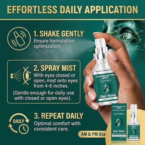 Lutein Eye Spray — Relieves Eye Fatigue, Hydrates & Moisturizes- 2 Bottles, 30ml Each in Kuwait