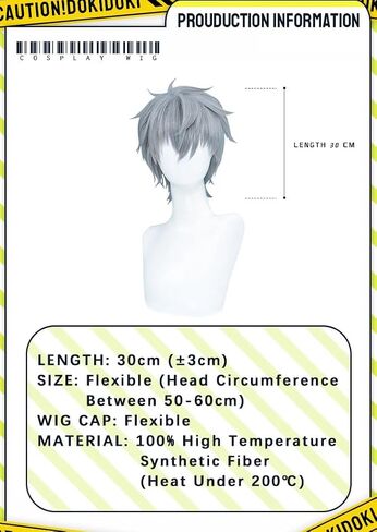 KIRA KIRA Tilll Cosplay Wig 32cm/12.6’’ Anime Alienn Stagee Tilll Cosplay Wig Short Straight Grey Hair for Halloween (30cm) in Kuwait