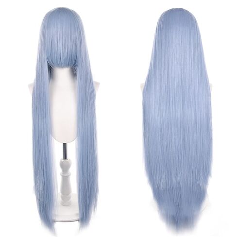 XiongXiongLe Light Purple Long Straight Wig for Women 100cm/40 Inch Universal Anime Costume Cosplay Wigs with Bangs for Adult Cos Party Halloween Themed TV Film Anime Game Character in Saudi Arabia