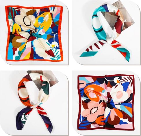 4Pcs Head Scarf for Women Like Silk Scarf Hair Bandana Square Scarf Fashion Accessories lightweight 26“ in Saudi Arabia