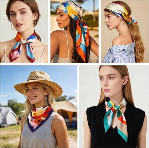 4Pcs Head Scarf for Women Like Silk Scarf Hair Bandana Square Scarf Fashion Accessories lightweight 26“ in Saudi Arabia