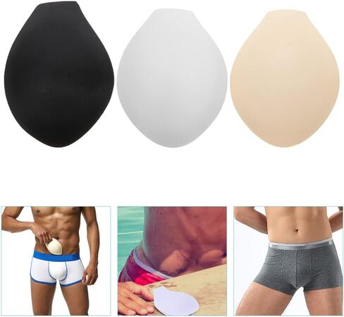 VALICLUD Men Underwear Sponge Pad Cushion for Swim Briefs and Sports Underwear 3-Pack Soft Lightweight Enhancing Pads 5.70X4.52X0.27In Assorted Color in Kuwait