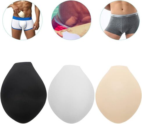 VALICLUD Men Underwear Sponge Pad Cushion for Swim Briefs and Sports Underwear 3-Pack Soft Lightweight Enhancing Pads 5.70X4.52X0.27In Assorted Color in Kuwait
