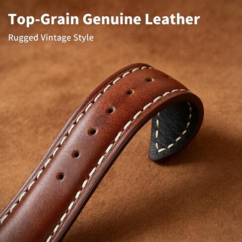 Vintage Full-Grain Genuine Leather Band Compatible with Apple Watch 42/41/40/38mm, Men Women Classic Business Dressy iWatch Strap for Series 11 10 9 8 7 6 5 4 SE 3 2 1, Coffee in Saudi Arabia