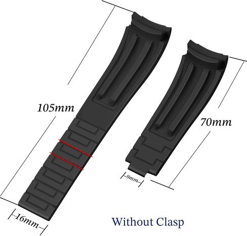Juntan 20mm 21mm 22mm Rubber Watch Band, Curved End Replacement Strap Compatible for Rolex Submariner, Daytona, Yachtmaster, GMT-Master, Explorer, Seiko Tudor Omega, Soft Silicone Strap Without Clasp in Kuwait