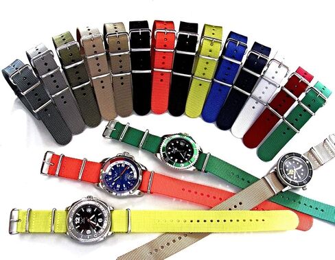 NATO-G10® Xtreme YELLOW Strap Heavy Ballistic G10 Nylon UTC Sport Dive Military Smart watch band USA Stock 20mm 22mm in Saudi Arabia