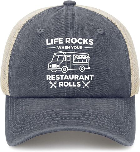 Life Rocks When Your Restaurant Rolls Hat for Womens Low Profile Washed in Kuwait