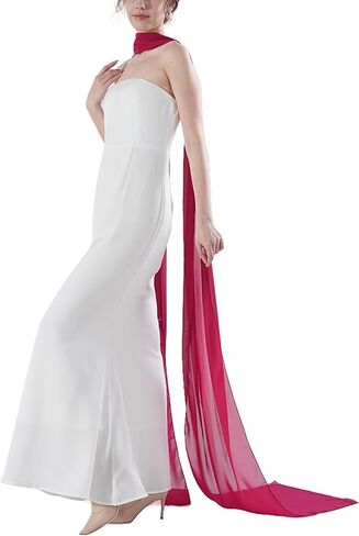 Women's 157 Inch Long Chiffon Neck Scarf Chiffon Veil Scarf Shawl Wrap for Wedding Bridal Evening Bridesmaid Dresses in Saudi Arabia