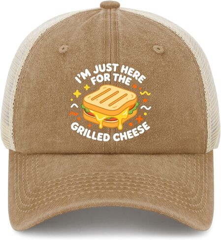 I'm Just Here for The Grilled Cheese Hats for Mens Fashion Washed Distressed in Kuwait