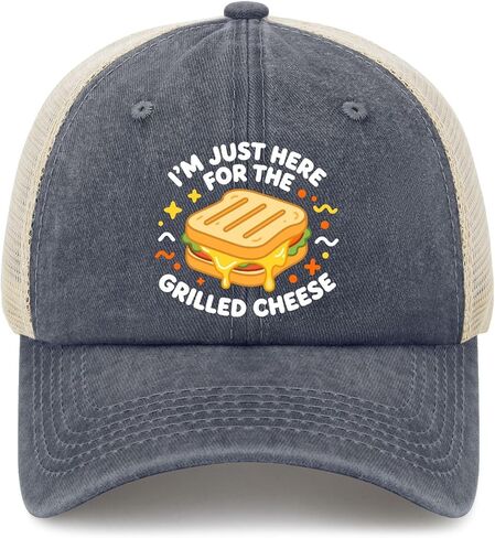 I'm Just Here for The Grilled Cheese Hats for Mens Fashion Washed Distressed in Kuwait