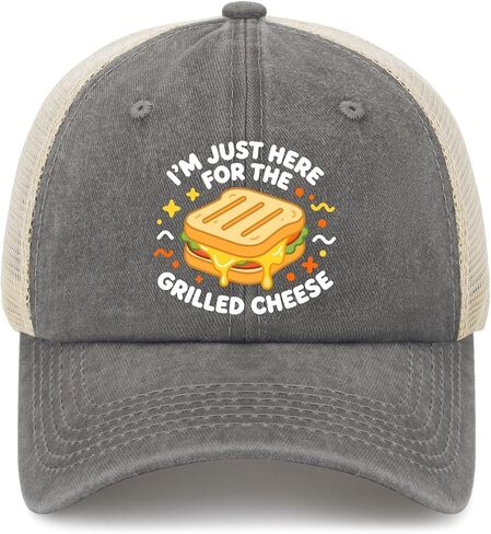 I'm Just Here for The Grilled Cheese Hats for Mens Fashion Washed Distressed in Kuwait