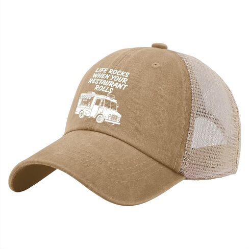 Life Rocks When Your Restaurant Rolls Hat for Mens Soft Washed Distressed in Kuwait