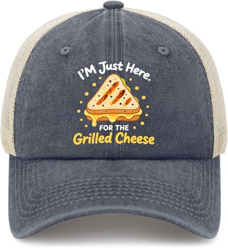 I'm Just Here for The Grilled Cheese Hats for Mens Classic Washed Distressed in Kuwait