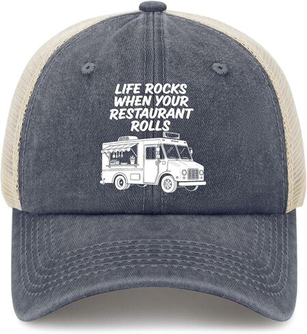 Life Rocks When Your Restaurant Rolls Hat for Mens Soft Washed Distressed in Kuwait