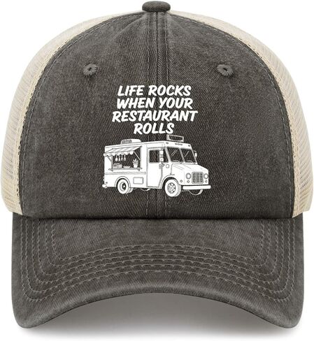 Life Rocks When Your Restaurant Rolls Hat for Mens Soft Washed Distressed in Kuwait