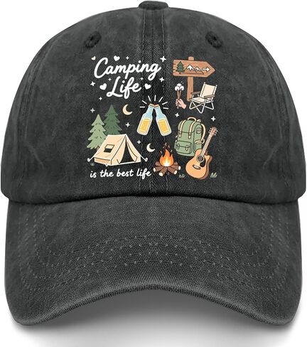 Camping Life is The Bests Life Hat for Men Trendy Washed Distressed Baseball in Kuwait