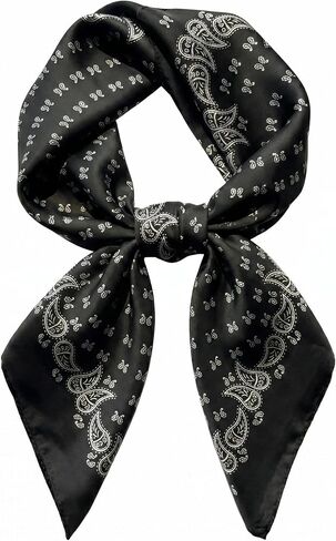 Head Hair Scarf for Women Neck Scarf Like Satin Silk Hair Bandana Square Scarves Fashion Accessories 27.5" in Kuwait
