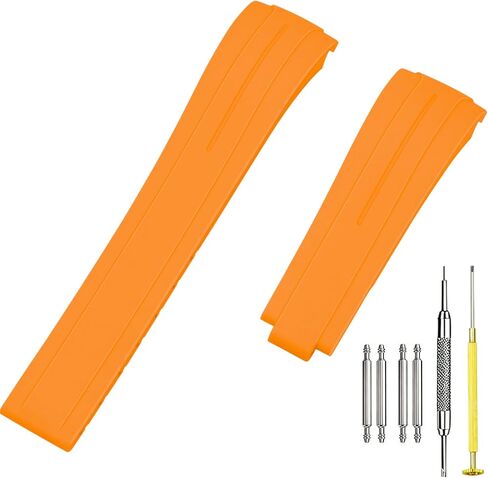 Juntan 20mm 21mm 22mm Rubber Watch Band, Curved End Replacement Strap Compatible for Rolex Submariner, Daytona, Yachtmaster, GMT-Master, Explorer, Seiko Tudor Omega, Soft Silicone Strap Without Clasp in Kuwait