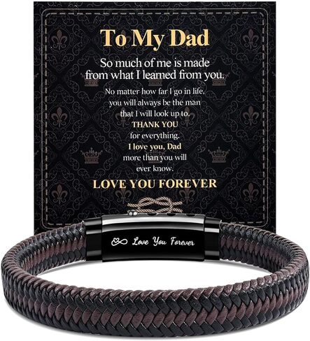 YELUWA Graduation Gifts, To My Son/Man/Dad/Brother Bracelet Leather Adjustable Cuff Bangle Bracelet for Mens Easter Father's Day Anniversary Wedding Birthday Gifts for Son/Man/Dad/Brother in Saudi Arabia