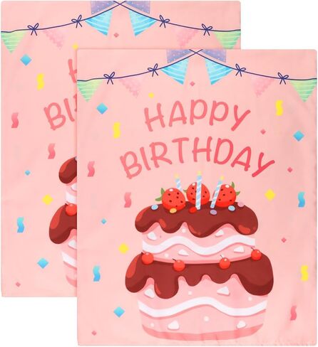 Birthday Chair Covers for Classroom, 2 PCS Reusable Washable Chair Slipcover, Double Sided Printed Happy Birthday Seat Cover for Kids Elegant Party Decorations Intimate Gathering Gala(Blue) in Kuwait
