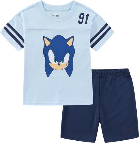 SEGA Sonic the Hedgehog Boys Short Sleeve T-Shirt and Mesh Short Set for Toddler to Big Kids in Kuwait