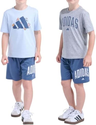 adidas Youth Boy's 3 Piece Active Outfit Set, 2 Tees and 1 Short in Kuwait