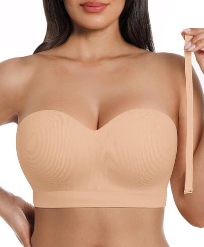 حمالة صدر بدون حمالات من SHAPELLX للنساء حمالة صدر لاسلكية بدون خياطة مبطنة بحمالة صدر غير قابلة للانزلاق وقابلة للتحويل in Kuwait