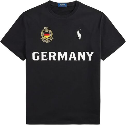 POLO RALPH LAUREN Men’s Classic Fit Germany Jersey T-Shirt,Medium Black in Kuwait
