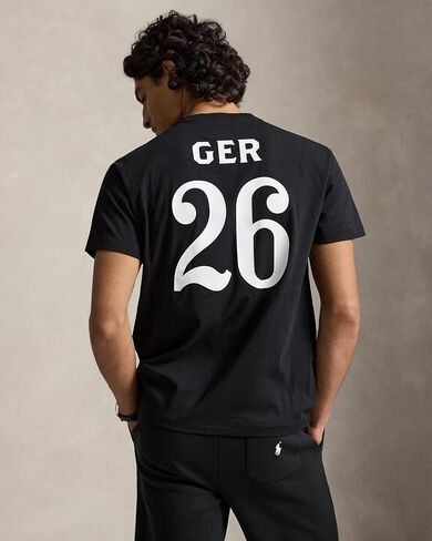 POLO RALPH LAUREN Men’s Classic Fit Germany Jersey T-Shirt,Medium Black in Kuwait