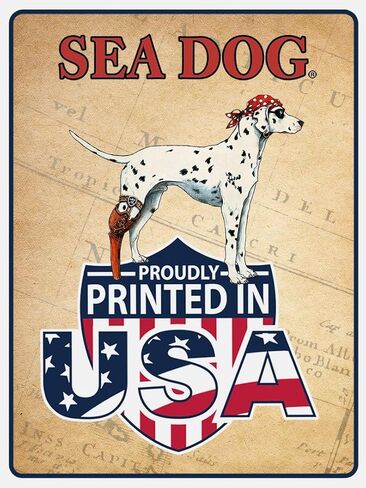 SEA DOG 250 Years of Freedom 1776-2026 Patriotic American Flag Graphic T-Shirt, 100% Ringspun Cotton, Printed in USA in Kuwait