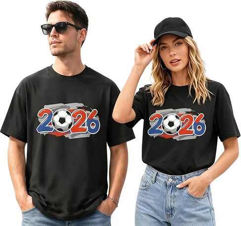 Soccer Shirt 2026 World Cup - Cotton Tshirt for World Cup 2026 - Tee Shirt for Men Women Game Day&Daily Classic Col Round in Saudi Arabia
