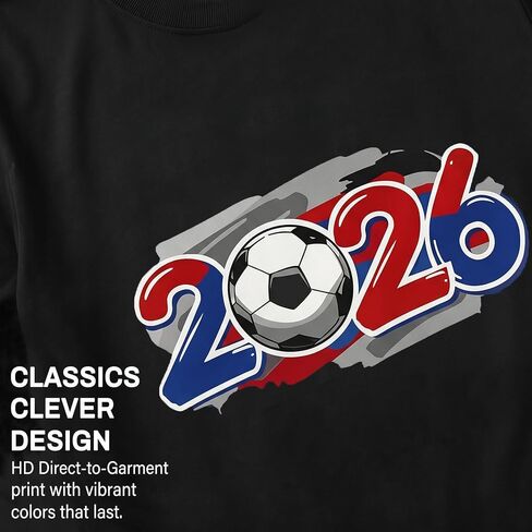 Soccer Shirt 2026 World Cup - Cotton Tshirt for World Cup 2026 - Tee Shirt for Men Women Game Day&Daily Classic Col Round in Saudi Arabia