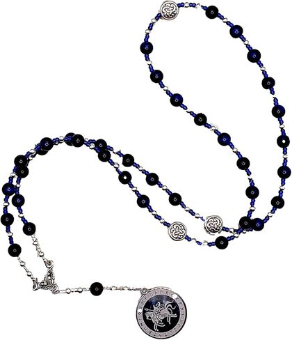 Odin Prayer Bead Necklace in Blue Tiger Eye: Norse God of Battle, Magic, Runes, Wisdom in Saudi Arabia