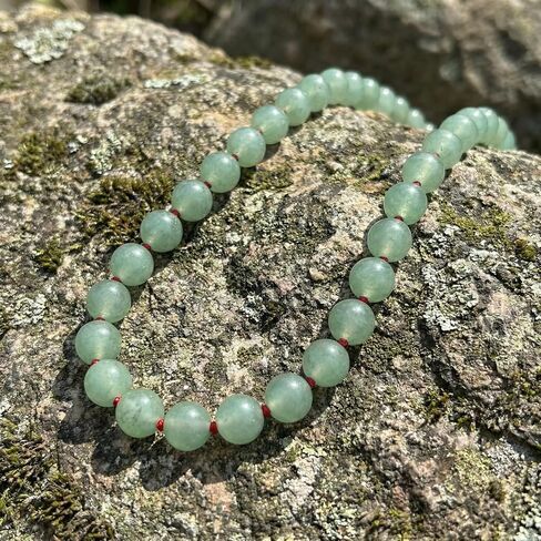 Green Aventurine Necklace, 8mm Natural Gemstone Beaded Necklace 18inches, Handmade Bohemian Crystal Bead Choker for Women in Saudi Arabia