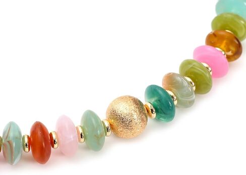 Colorful Chunky Beaded Necklace for Women Unique Resin Beads Choker Necklaces Boho Statement Necklace Summer Vacation Jewelry in Saudi Arabia