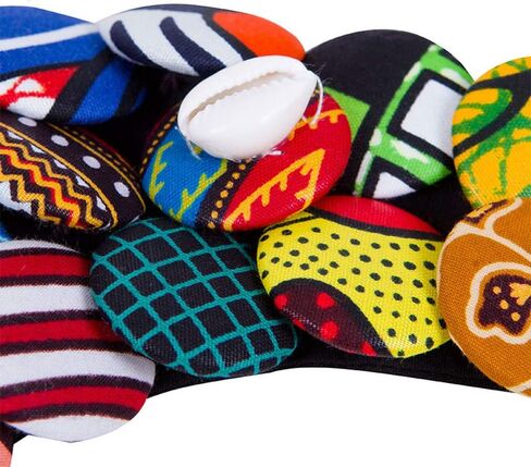BAZINRICHE African Fabric Necklaces for Women Button Necklace Ankara Covered Disc Bib Necklace Jewelry in Kuwait